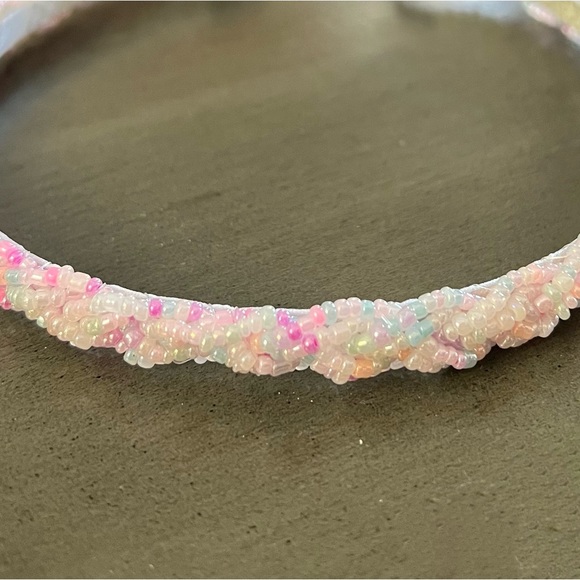 1/$5 or 3/$5 NWOT Pink Purple Pastel Adddorned Braid Weave Bead Headband 1/2" - Picture 4 of 6